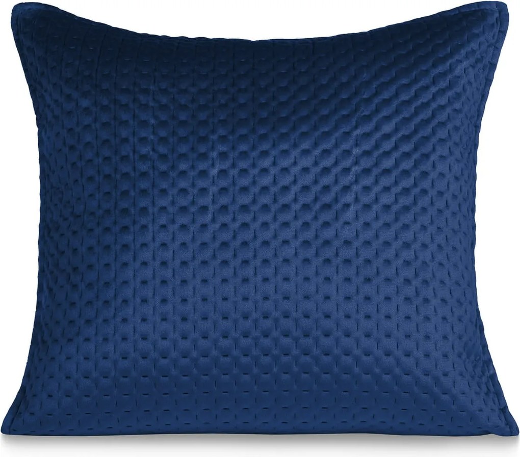 Dekoratív párnahuzat Maya 45x45 velúr steppelt sötétkék