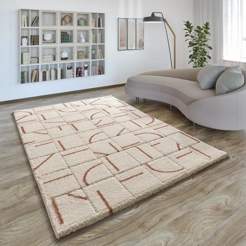 Téglavörös-krémszínű szőnyeg 160x230 cm Brenda – Universal