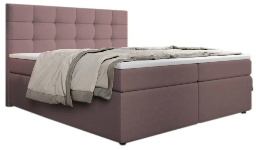 SALMA kárpitozott boxspring ágy + topper, 180x200, inari 52