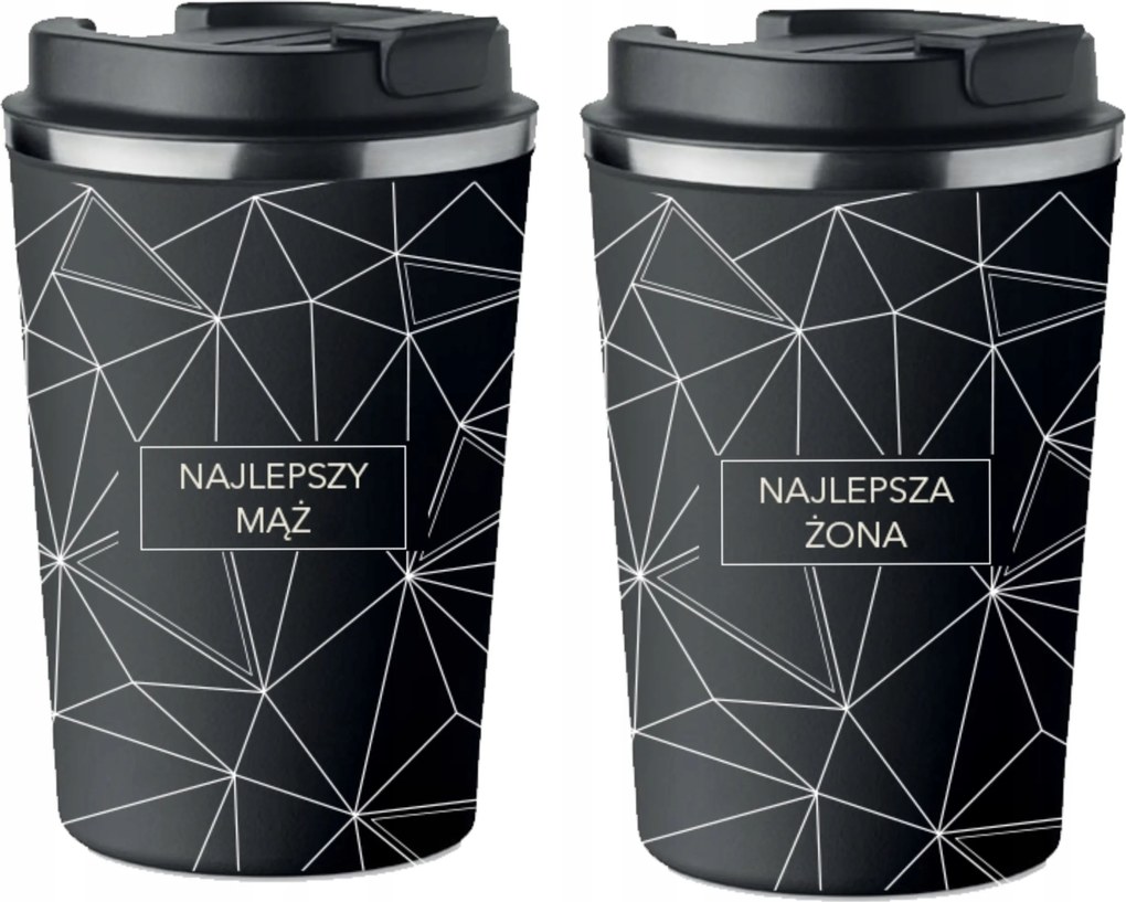 2 db-os Termo Bögre Szett Prémium Férj Feleség Esküvői Ajándék 350ml KT_067