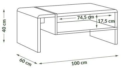 FRED konferencia asztal antracit/dub artisan kivitelben
