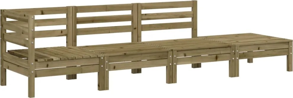 vidaXL 4 személyes impregnált fenyőfa kerti kanapé