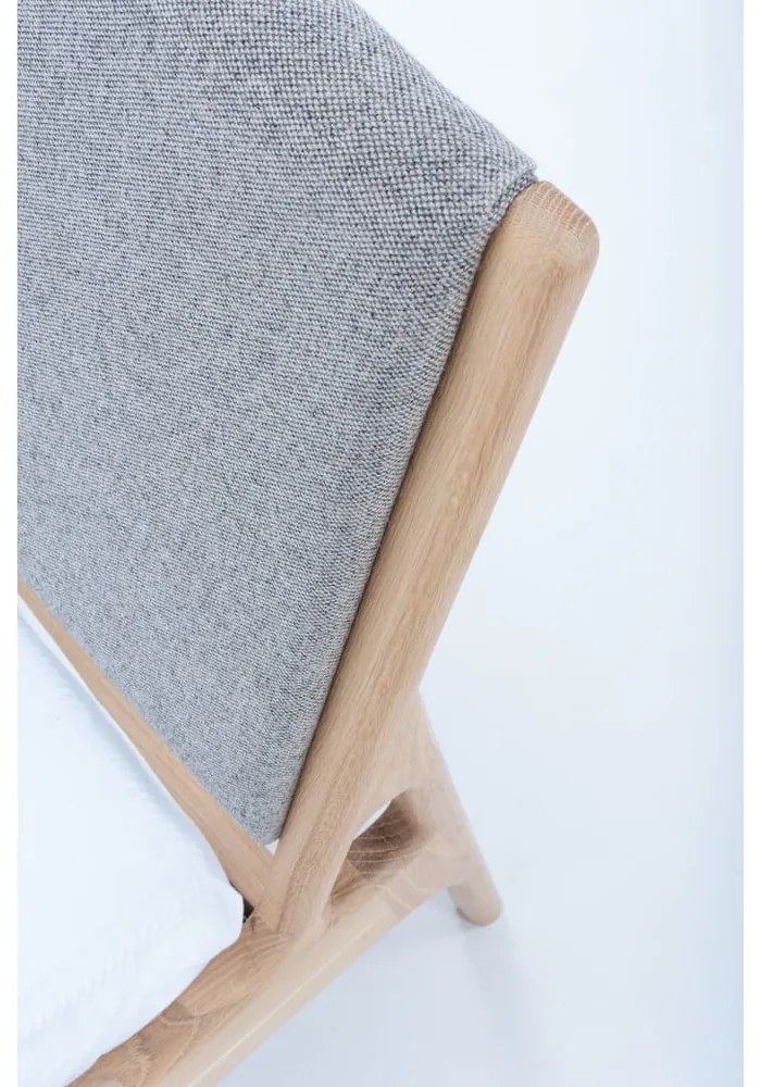 Szürke-natúr színű tölgyfa franciaágy 180x200 cm Fawn – Gazzda