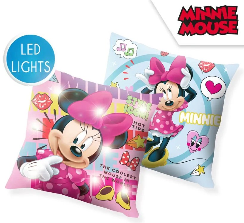 Disney Minnie Style Icon LED világító párna, díszpárna 40x40 cm
