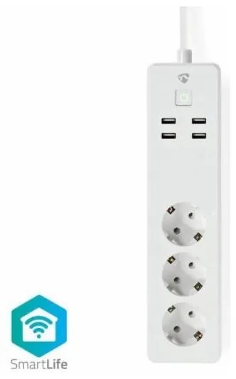 Nedis Nedis WIFIP311FWT - SmartLife hosszabbító kábel kapcsolóval 3xCEE7/4xUSB/16A WiFi NE0278