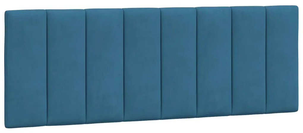 kék bársony ágykeret LED-világítással 120 x 200 cm
