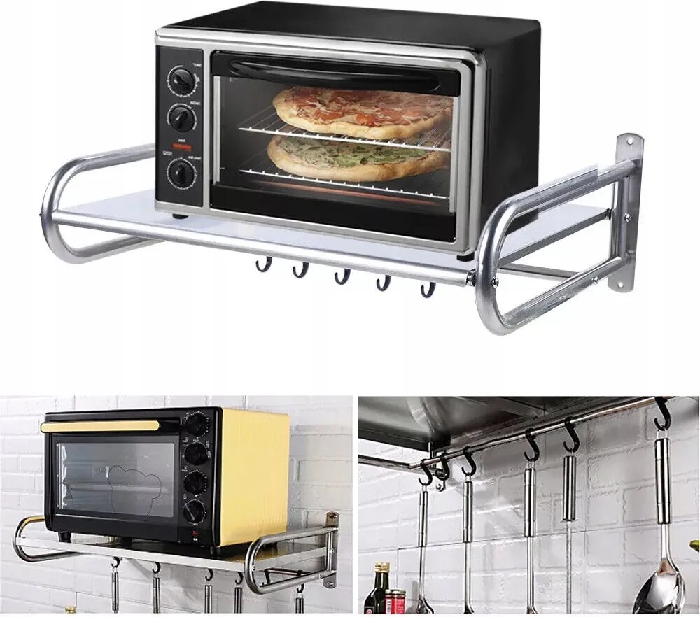 Fali Tartó Mikrohullámú Sütőhöz, rozsdamentes acél Mikrohullámú Sütő Tartó