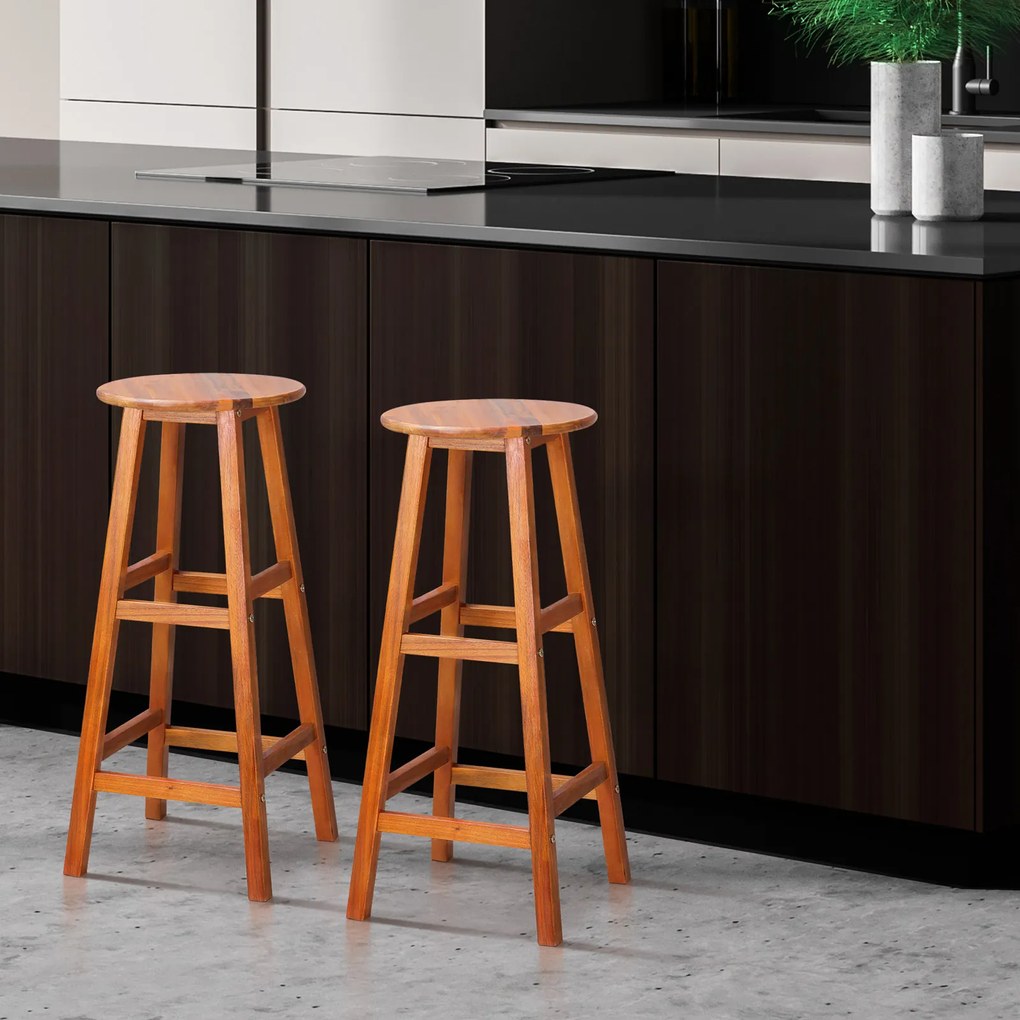 Casaria OSLO bárszék, 2 db, 34x76cm, természetes barna