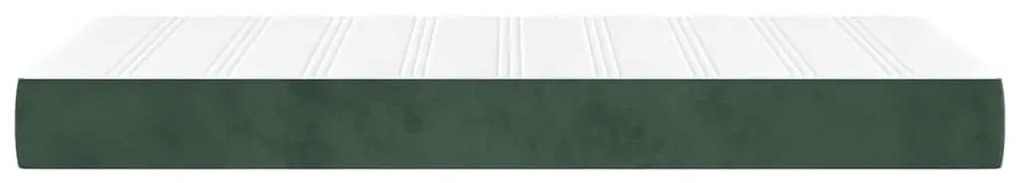 sötétzöld bársony zsebrugós ágymatrac 80x220x20 cm