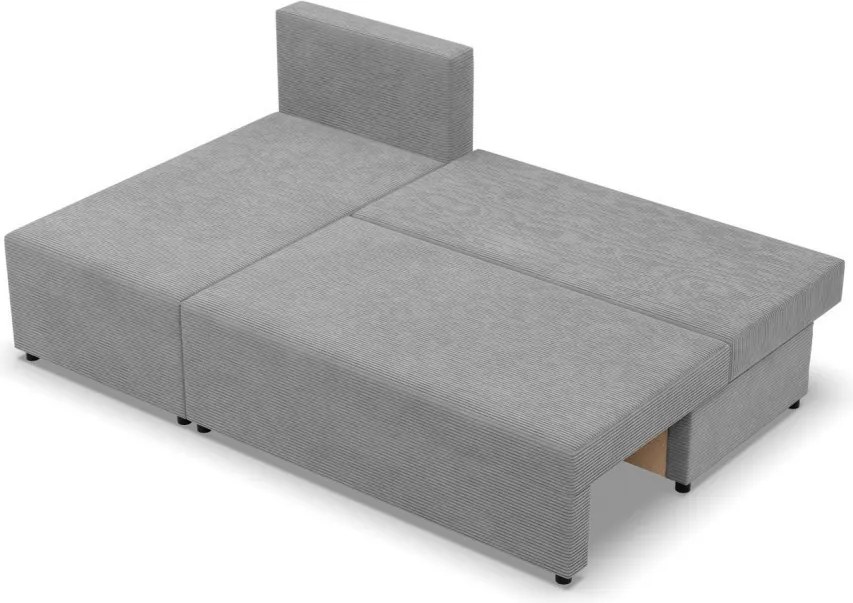 Nobu sarokkanapé, kordbársony, univerzális oldal, szürke