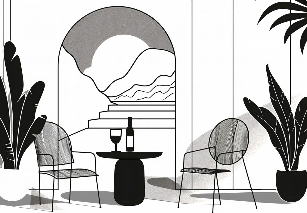 Poszter 18x13cm Pihenés a monokrómban