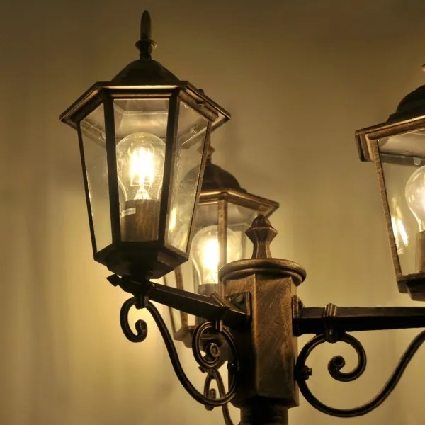 Kültéri lámpa 3xE27/20W/230V IP43 2,58 m patina kivitelben