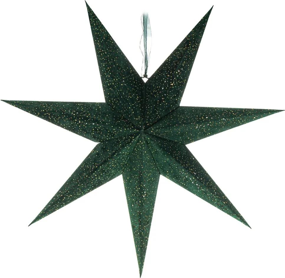 Retlux RXL 337 karácsonyi dekoráció, világító papír csillag, zöld, 10 LED, meleg fehér