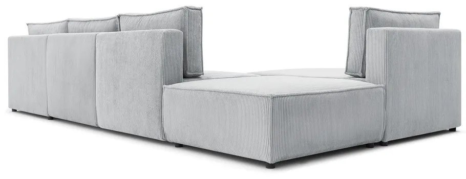 Világosszürke kordbársony sarokkanapé (variálható) Nihad modular – Bobochic Paris