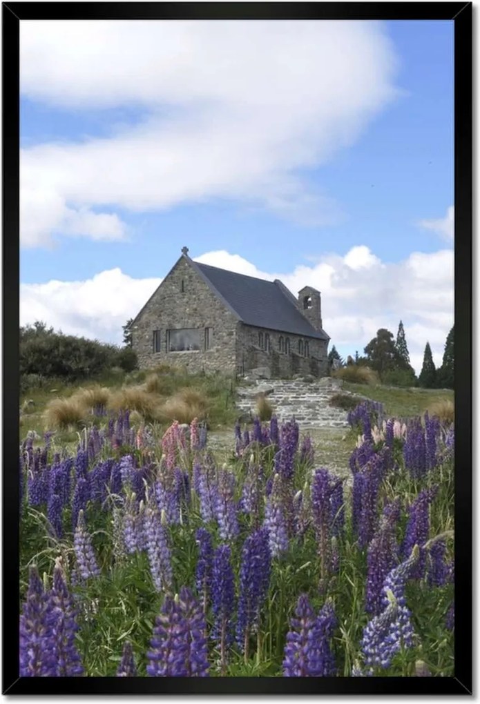 Poszterek keretben 40x60 Lila virágok domb