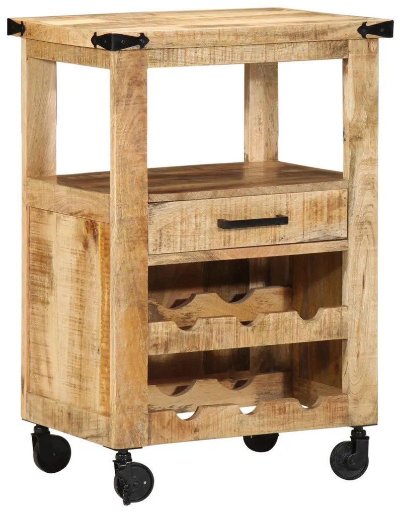 Konyhai Kocsi 55x40x80 cm Tömör Durva Fa Mangó