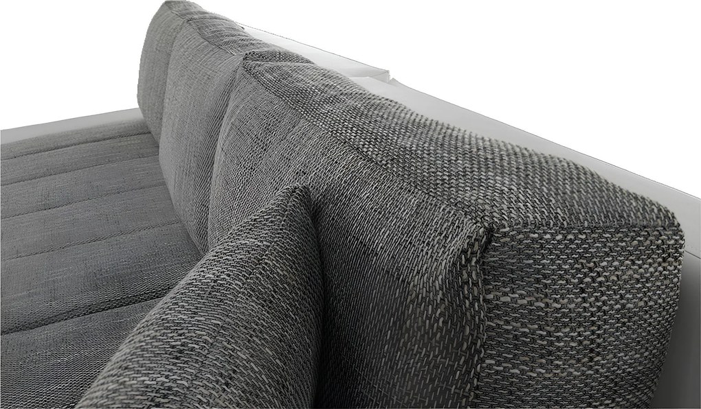 Ülőgarnitúra, műbőr fehér/szövet szürke melír, TONIKS