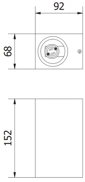 Lámpa Fali lámpa TIAGO négyzet, 2 irányú, GU10, MAX.2x35W, IP54 AC220-240V, 50/60Hz, inox