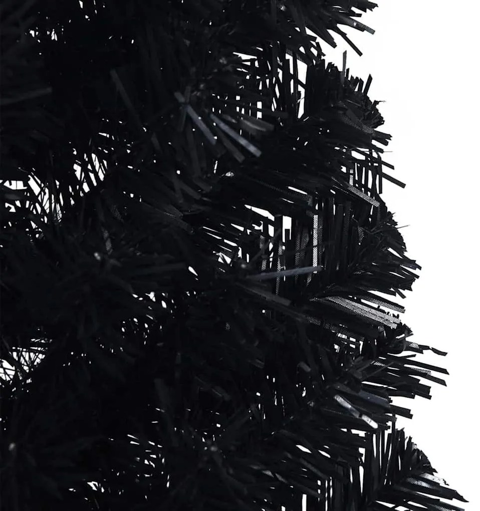 Mesterséges, előre világított karácsonyi fa Fekete 150 cm PVC