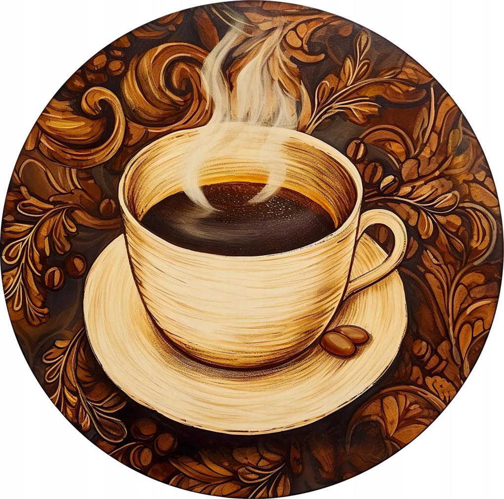 Kerámia poháralátétek x4 Kávés bögre barna alapon