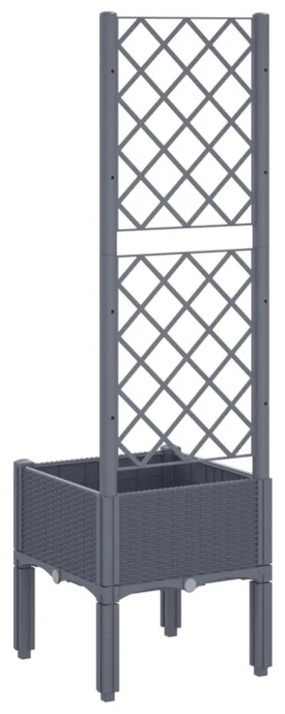 kékszürke PP rácsos kerti ültetőláda 40 x 40 x 142 cm
