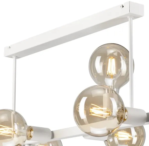 Csillár rúdon ASTRID 8xE27/60W/230V fehér