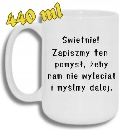 Bögre Fehér Nagy 440ML Vicces Ajándék 1670 Remekül Leírjuk Ezt Az Ötletet