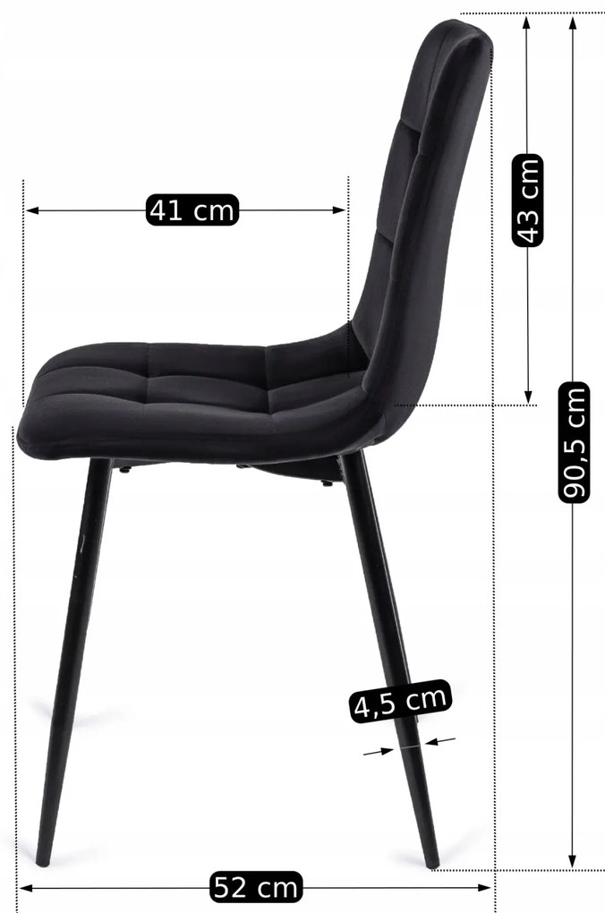 Fekete Bársony Étkezőszék. PERU