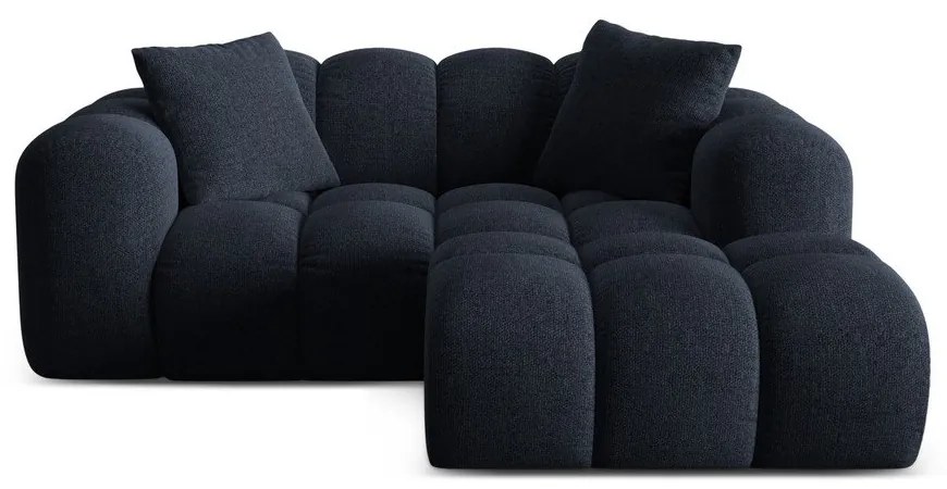 Sötétkék zsenília sarokkanapé (jobb oldali-heverő résszel) Treno – Cosmopolitan Design