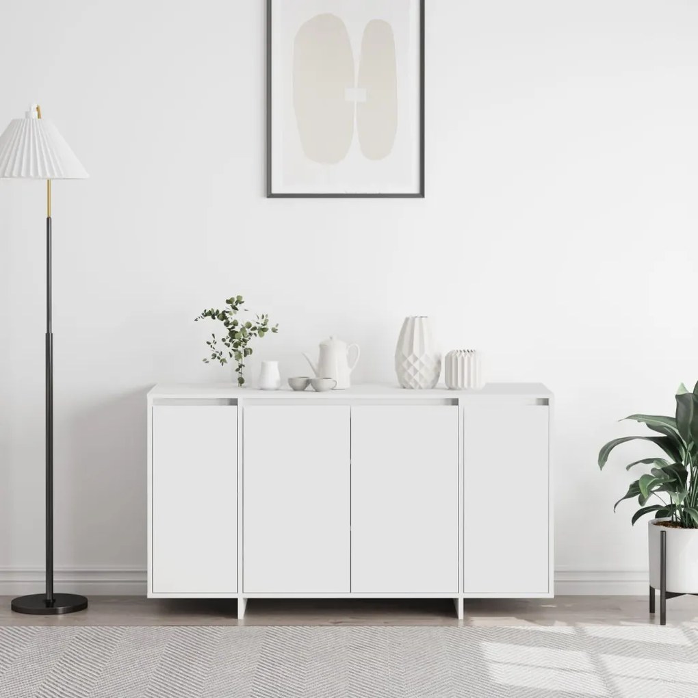 Fehér Oldalszekrény Fehér Fa 135 x 41 x 75 cm Fehér Oldalszekrény