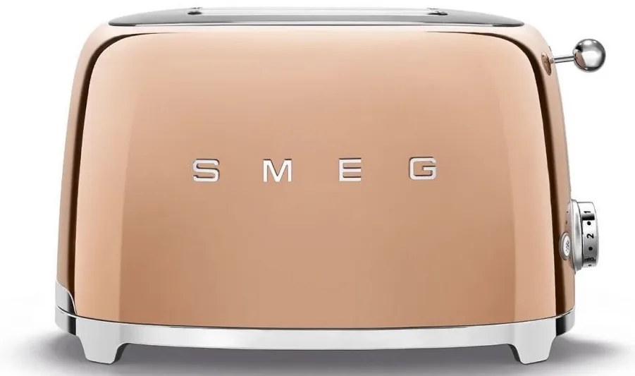 50-es évekbeli, Retro stílusú kenyérpirító, P2 rózsaszín arany 950W - SMEG