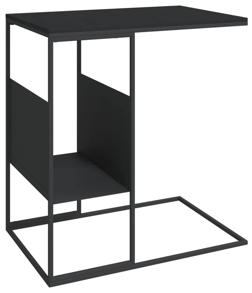 Fekete szerelt fa kisasztal 55x36x59,5 cm