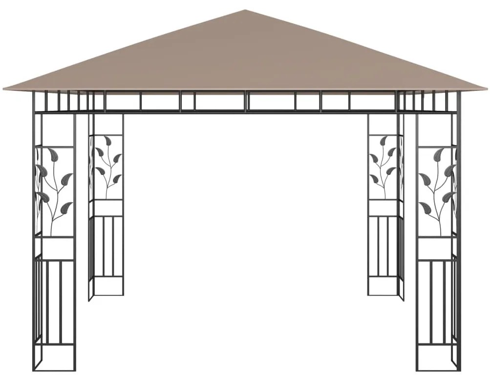 Tópszínű pavilon szúnyoghálóval 3 x 3 x 2,73 m 180 g/m²