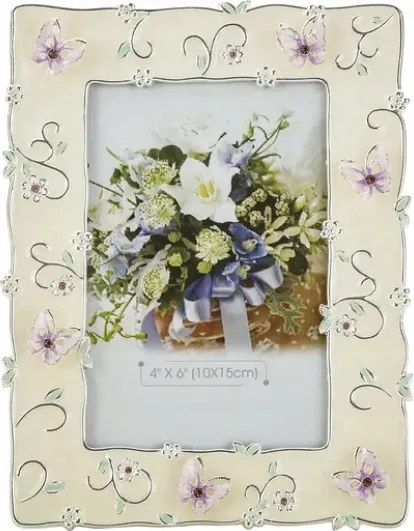 Glamour Fém üveg képkeret Ajándék strasszokkal díszítve