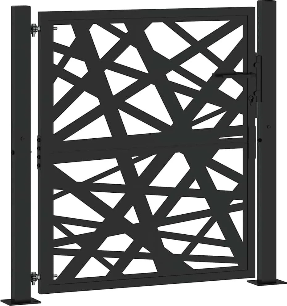vidaXL Kerti kapu Fekete 100x100 cm Acél könnyűszerkezetes kivitelben