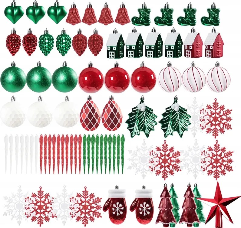 Nagy karácsonyfadíszek szett Törésbiztos karácsonyfagömbök