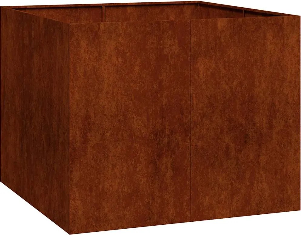 vidaXL ültető rozsdás 100x100x80 cm időjárásálló acélból