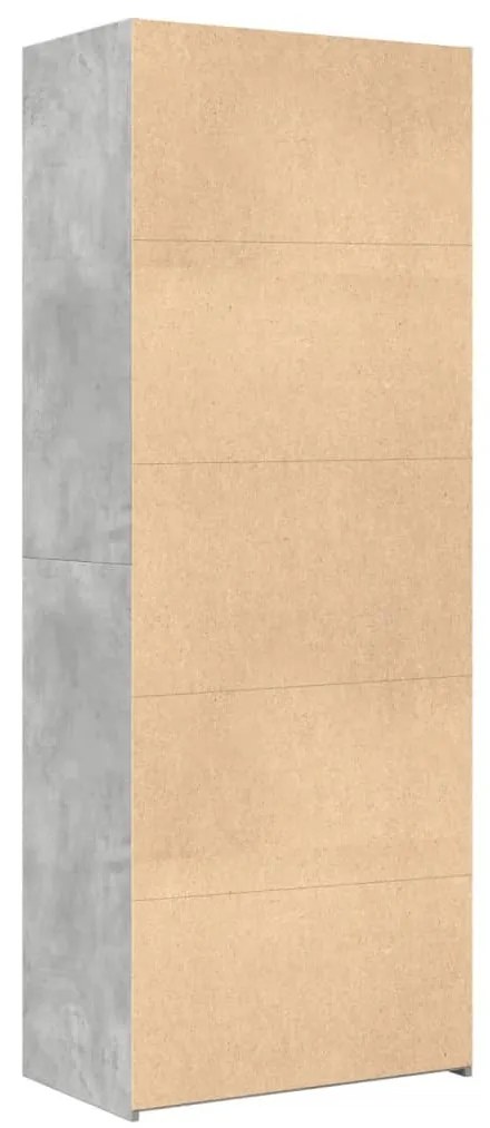betonszürke szerelt fa magasszekrény 70 x 42,5 x 185 cm
