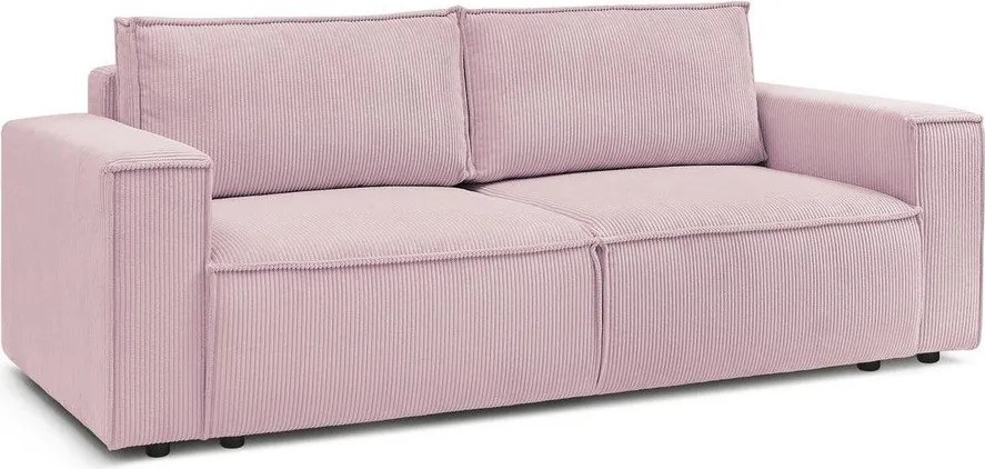 Világos rózsaszín kordbársony kinyitható kanapé 245 cm Nihad – Bobochic Paris