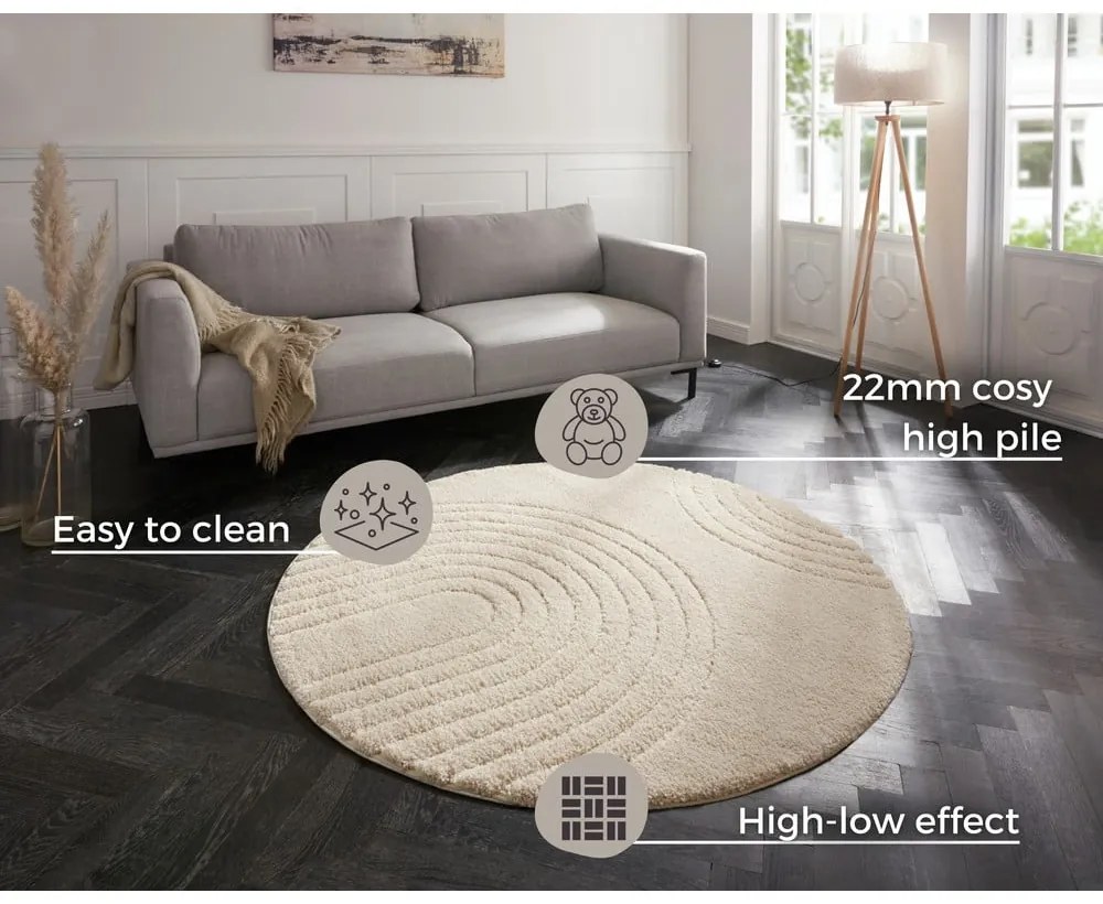 Norwalk Fergus krémfehér szőnyeg, ø 160 cm - Mint Rugs