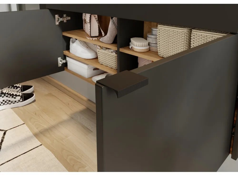 Antracitszürke szekrény 110x57x22 cm Ameca – Germania