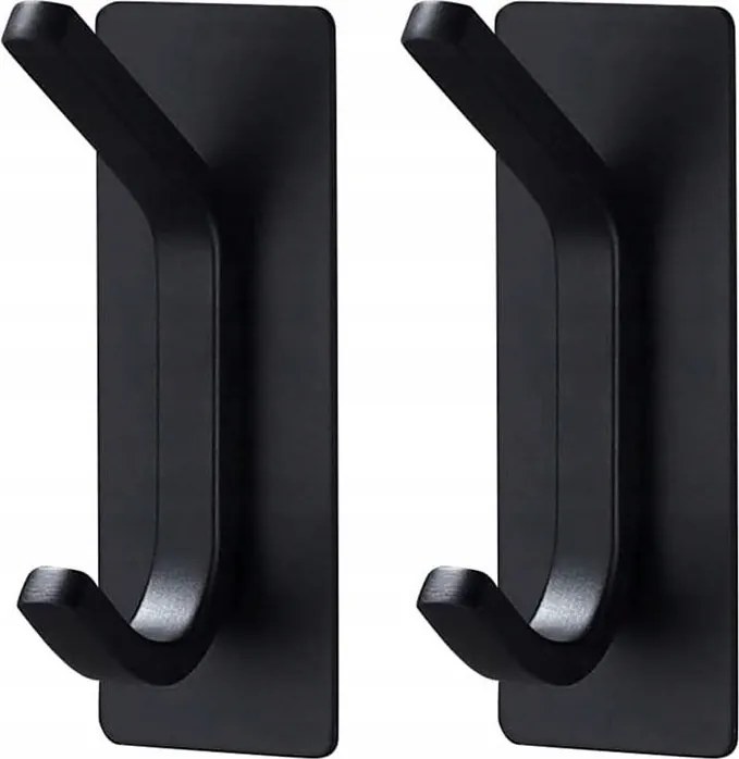 2x Akasztós öntapadós törölközőtartó akasztó fekete