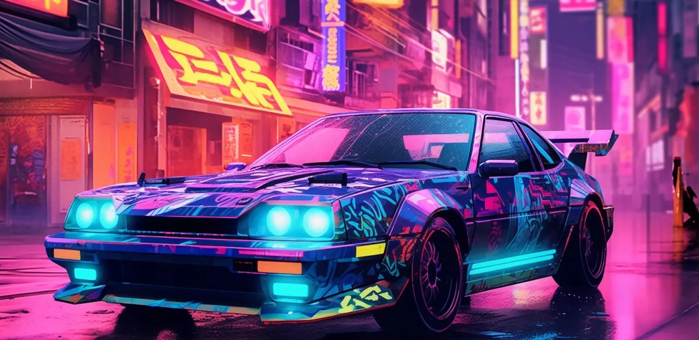 Poszter 91,3x44,5cm Éjszakai rally Neo-Tokióban