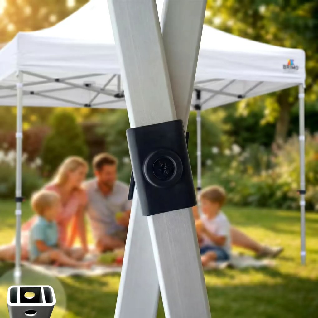 Összecsukható Kerti Pavilon 3x3 m | Prémium UV/PVC Védelem | Masszív BRIMO Vázszerkezet | Gyors Összeszerelés Szerszám Nélkül - falak nélkül - Kék