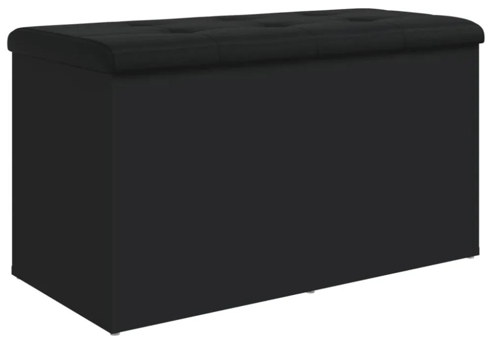 fekete szerelt fa tárolópad 82 x 42 x 45 cm