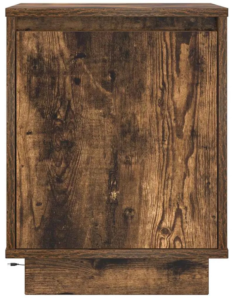 Füstös tölgy színű éjjeliszekrény LED-világítással 38x34x50 cm