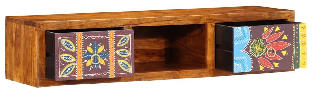 tömör akácfa többszínű TV-szekrény 100x30x22