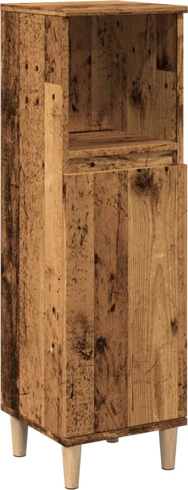 vidaXL antik fa színű szerelt fa fürdőszobaszekrény 30 x 30 x 100 cm