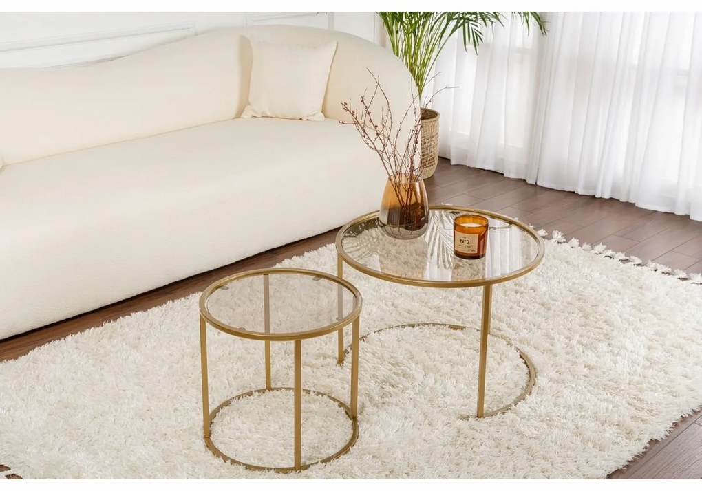 Aurum Gold and Bronze dohányzóasztal szett 60 cm, 2 db