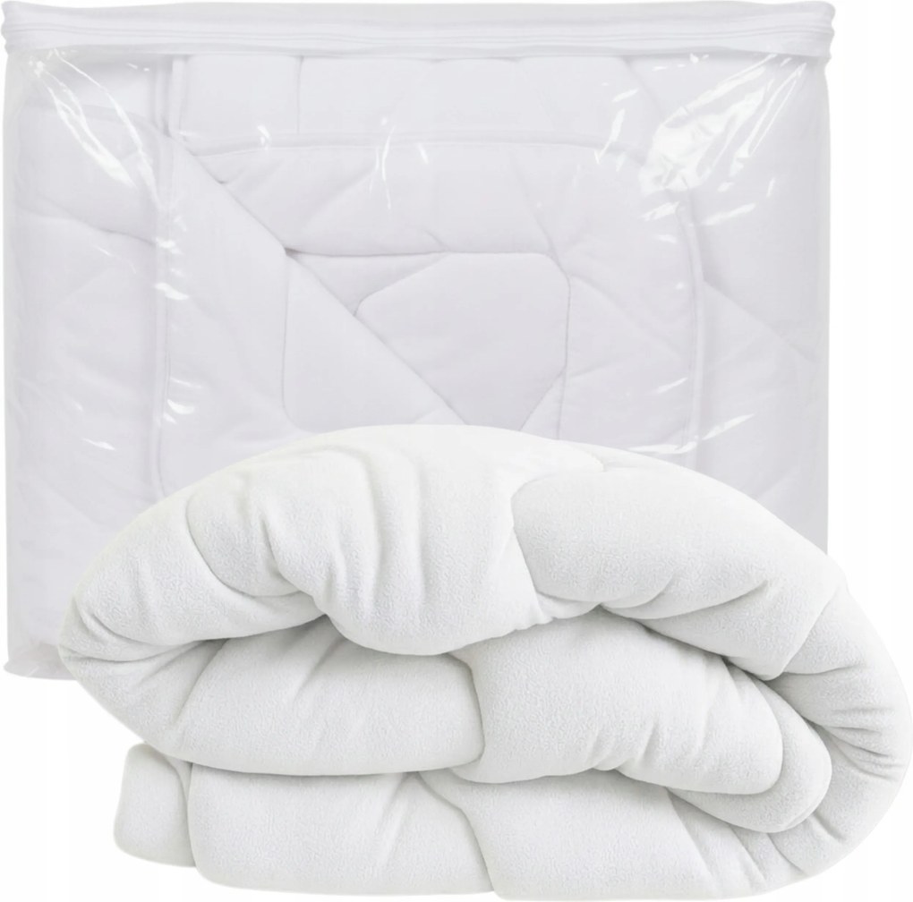 Polár Paplan 200x200cm Fehér Meleg Puha Tömör Kivitel